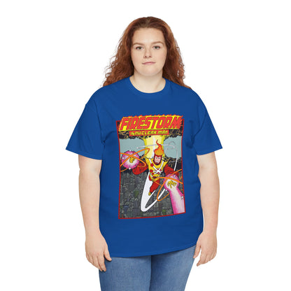 Firestorm the Nuclear Man T-Shirt - George Perez JLA Postcard Art 1980s - DC Comics - Justice League of America Member