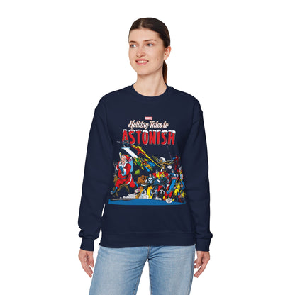 Marvel Comics Christmas Crewneck Sweatshirt - Spider-Man, Punisher, Ghost Rider, X-Men, Fantastic Four