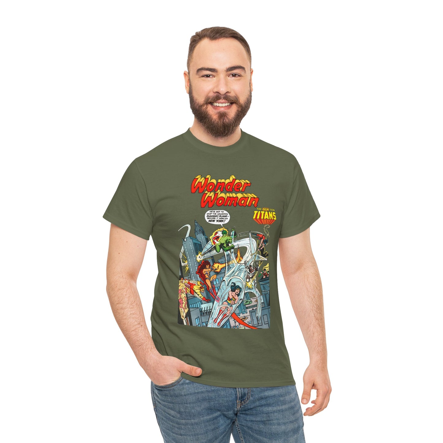 Wonder Woman/New Teen Titans T-Shirt - Ross Andru Art - Wonder Girl, Starfire, Cyborg, Raven - #287 Cover Art - DC Comics