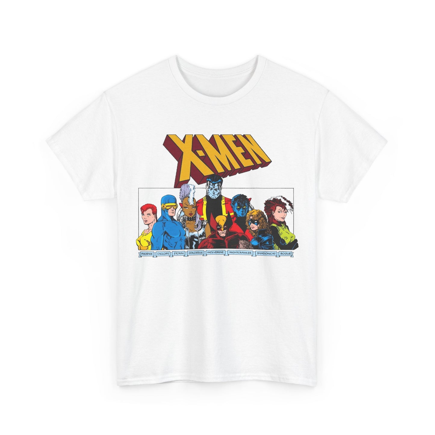X-Men T-Shirt - Arthur Adams Art - Cyclops, Nightcrawler, Storm, Wolverine, Shadowcat, Phoenix (Rachel Summers), Colossus, Rogue - Marvel Comics