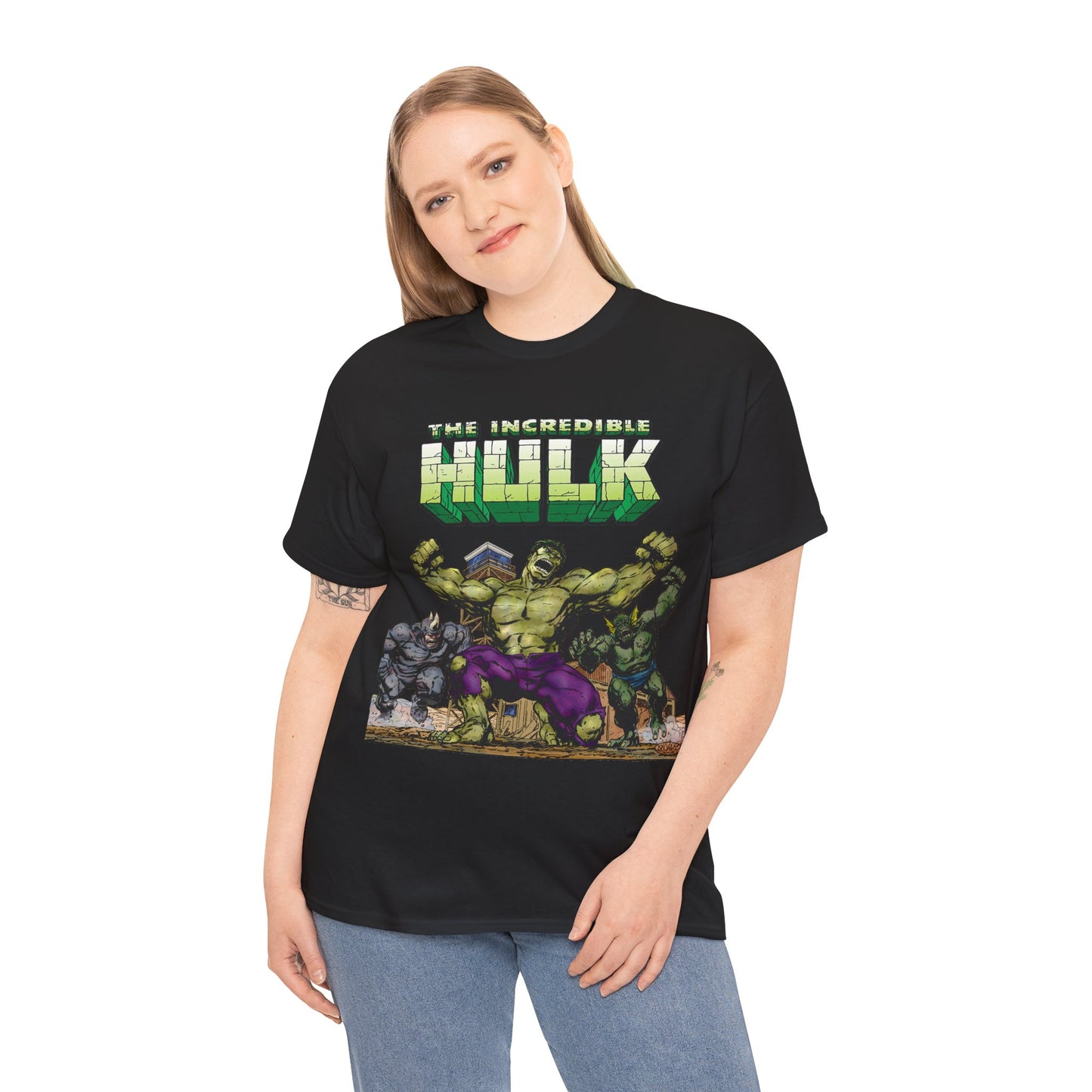 Incredible Hulk T-Shirt - Classic John Byrne Art - Rhino, Abomination - Marvel Comics - Bruce Banner