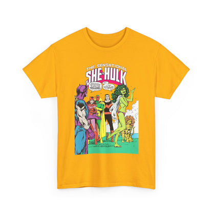 She-Hulk T-Shirt - John Byrne Art - West Coast Avengers Appearance - Hawkeye, Scarlet Witch, Wonder Man, Vision, Tigra - Marvel Comics