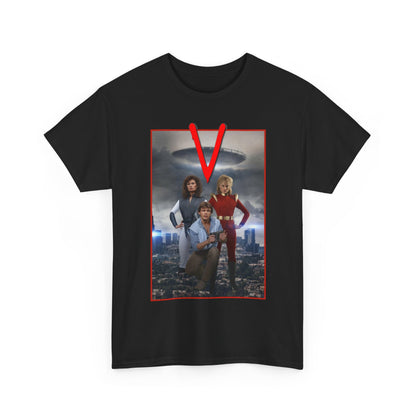 V T-Shirt - Visitors 1983 NBC Sci-Fi Aliens Series - Mike Donovan, Diana, Lydia