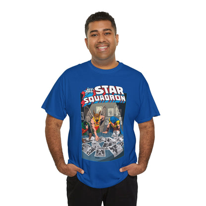 All-Star Squadron T-Shirt - Jerry Ordway Art - Hawkman, Doctor Mid-Nite, Atom - Justice Society JSA - #1 Cover - DC Comics