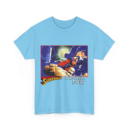 Superman & Fantastic Four T-Shirt - Marvel, DC Comics - Alex Ross, Dan Jurgens - 1990s Crossover Vs Galactus