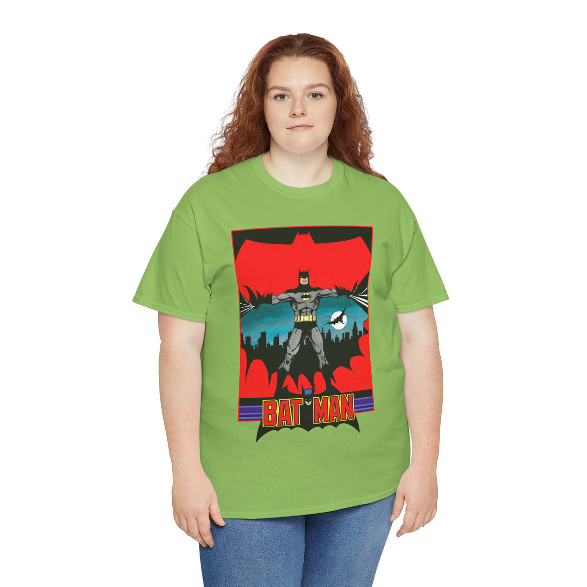 Batman T-Shirt - George Perez Art - 1980s JLA Postcard Art - DC Comics