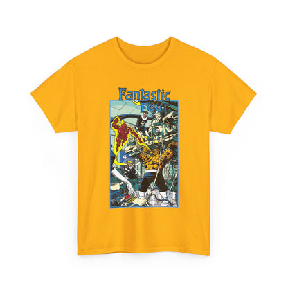Fantastic Four T-Shirt - George Perez Art - Reed Richards, Invisible Woman, Human Torch, The Thing - Marvel Comics