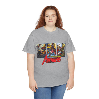 Avengers T-Shirt - John Byrne Art - Thor, Captain America, Iron Man, Hulk, Scarlet Witch, Wasp, Quicksilver, The Black Knight - Marvel Comics