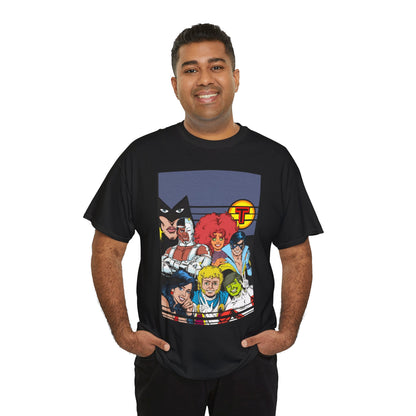 New Teen Titans T-Shirt - George Perez Painted Art - Nightwing, Wonder Girl, Raven, Jericho, Cyborg, Starfire, Changeling - DC Comics