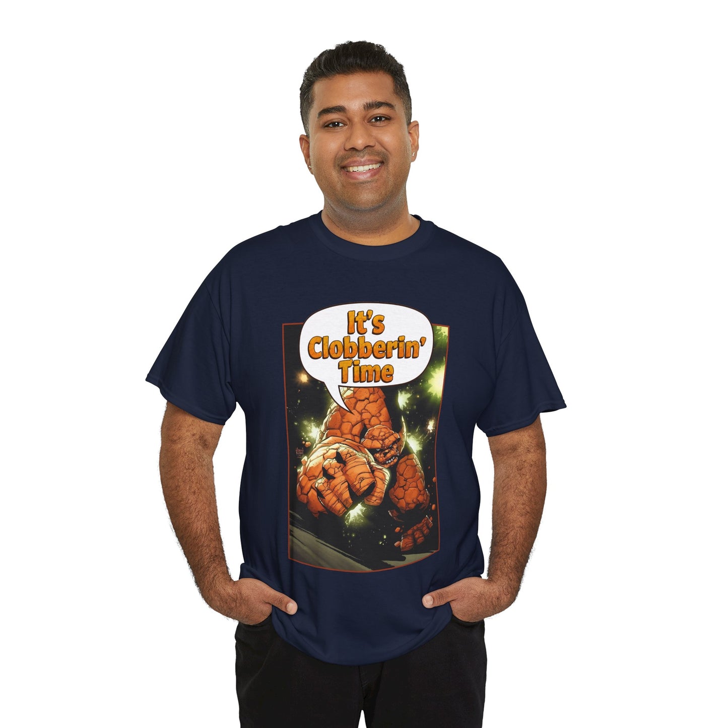 The Thing Shirt - Adam Kubert Art - It's Clobberin' Time - Fantastic Four Member - Marvel Comics
