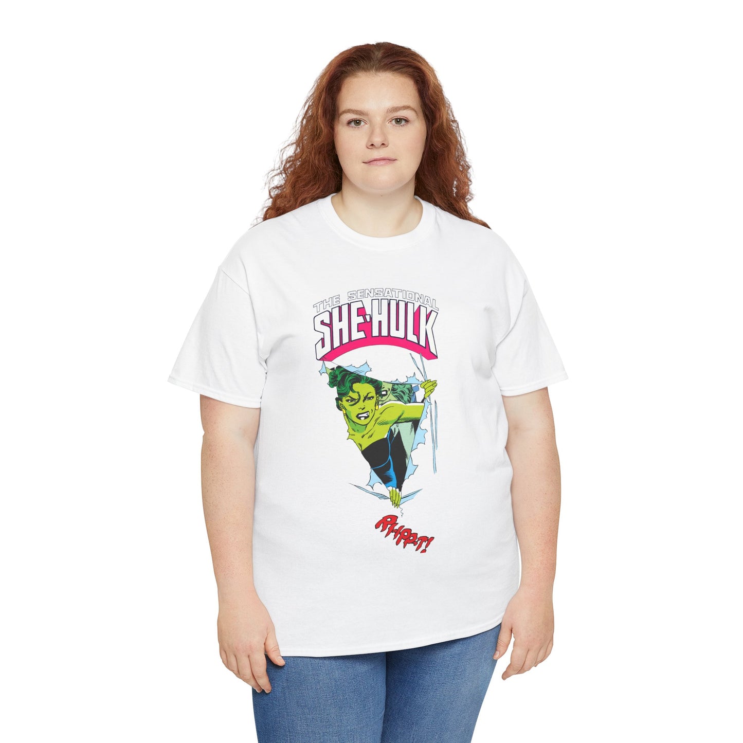 Sensational She-Hulk T-Shirt - John Byrne Art - Marvel Comics - Jennifer Walters - Ripping Through the Shirt - Fourth Wall