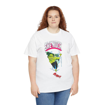 Sensational She-Hulk T-Shirt - John Byrne Art - Marvel Comics - Jennifer Walters - Ripping Through the Shirt - Fourth Wall