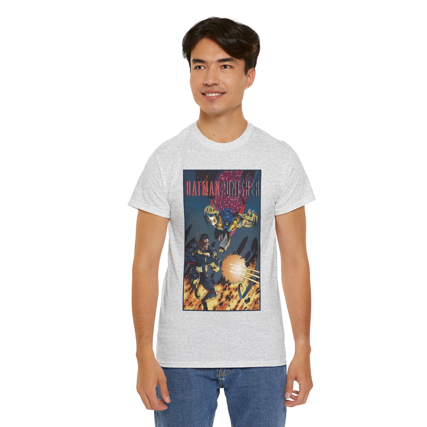 Batman/Punisher T-Shirt - Barry Kitson Art - Lake of Fire, AzBats - DC Comics/Marvel Comics