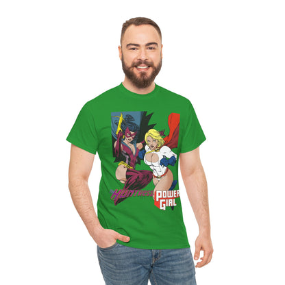 Huntress & Power Girl T-Shirt - Ed Benes Art - Justice Society, JSA, Earth 2 - DC Comics Bronze Age, Pre-Crisis Heroes