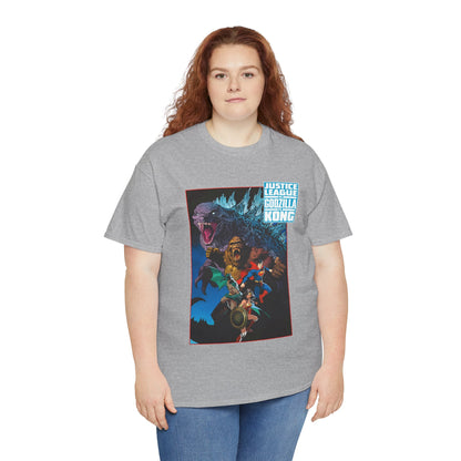 Justice League Vs Godzilla Vs Kong T-Shirt - Dan Mora Art - Wonder Woman, Superman, Batman - DC Comics