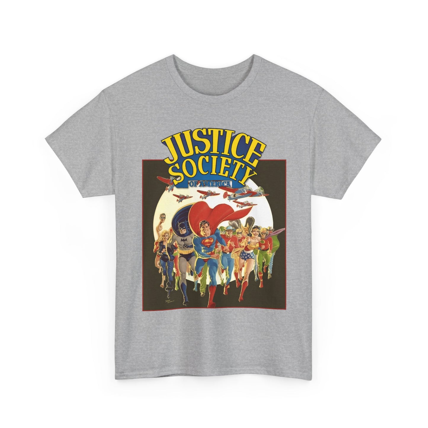 Justice Society of America T-Shirt - Superman, Wonder Woman, Black Canary, Green Lantern, Batman, Plastic Man, Flash - DC Comics