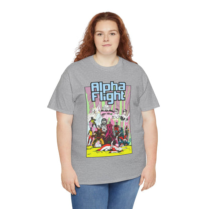 Alpha Flight T-Shirt - Mike Mignola Art - Northstar, Aurora, Snowbird, Shaman, Puck - X-Men: Magneto, Colossus, Shadowcat, Storm - Marvel Comics