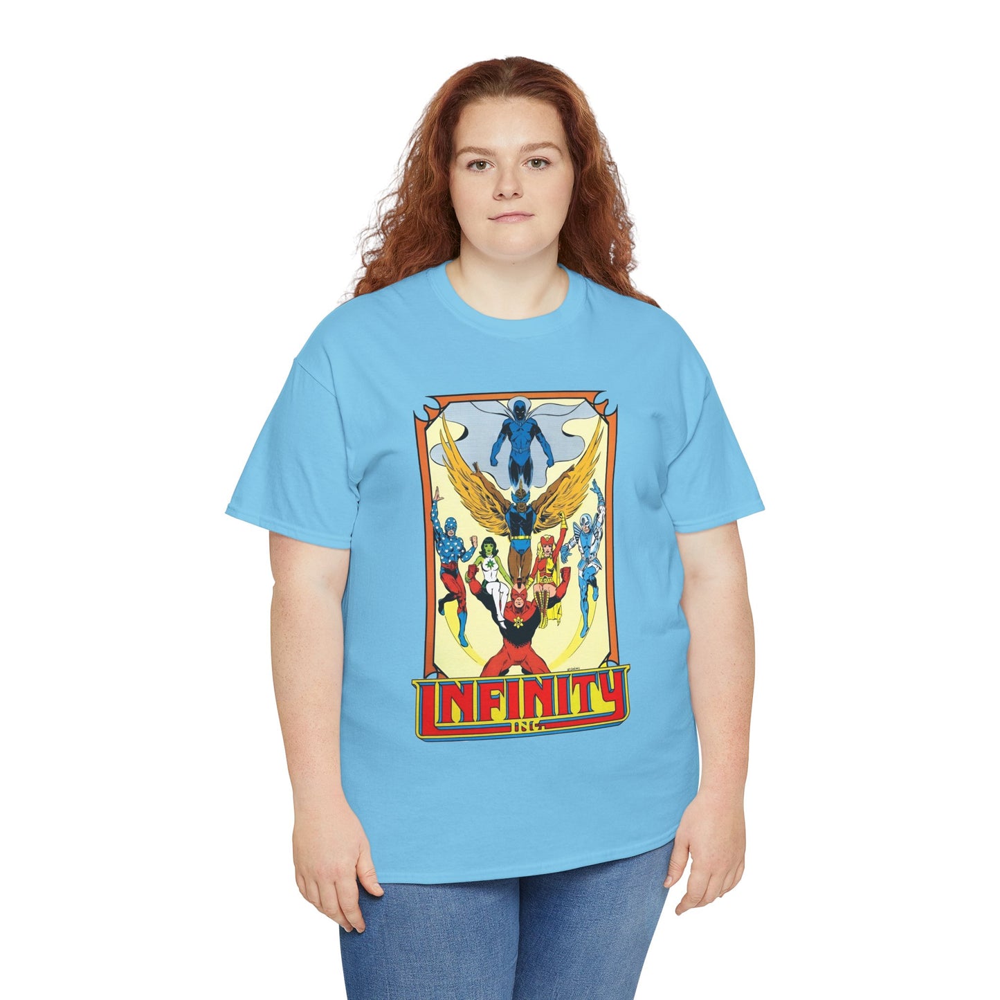 Infinity Inc Shirt - Todd McFarlane Art - Jade, Obsidian, Fury, Northwind, Nuklon, Silver Scarab, Star-Spangled Kid - JSA Successors - DC Comics