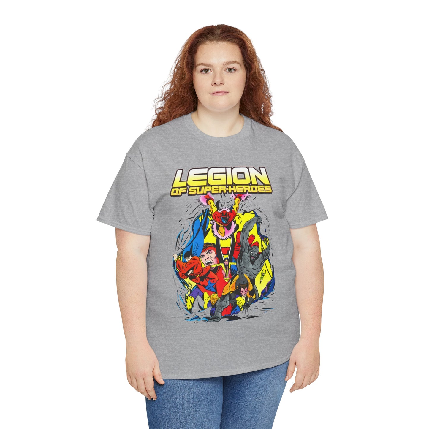 Legion of Super-Heroes T-Shirt - Mon-El, Colossal Kid, Wildfire, Dawnstar, Blok, Timber Wolf - LOSH - DC Comics