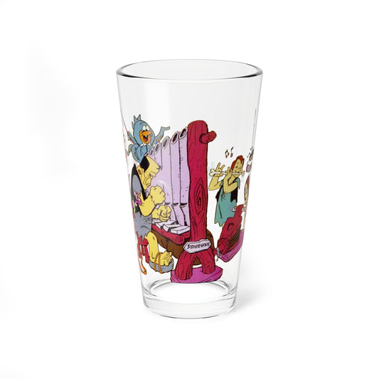 Frankenstones Pint Glass, 16oz - Flintstones Neighbors - Hanna-Barbera Cartoon - 80s