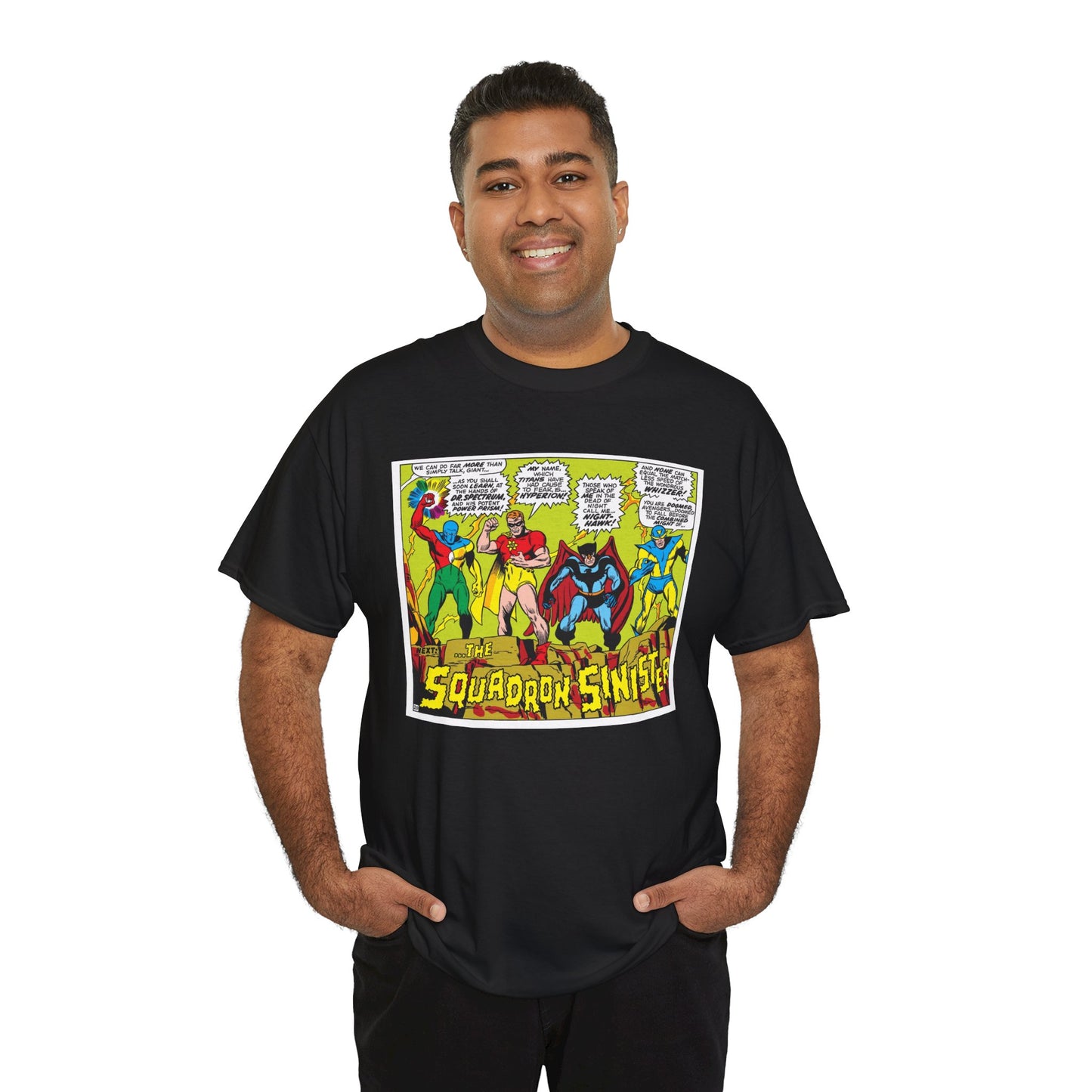 Squadron Sinister T-Shirt - Sal Buscema Art - Dr. Spectrum, Hyperion, Nighthawk, The Whizzer - Marvel Comics