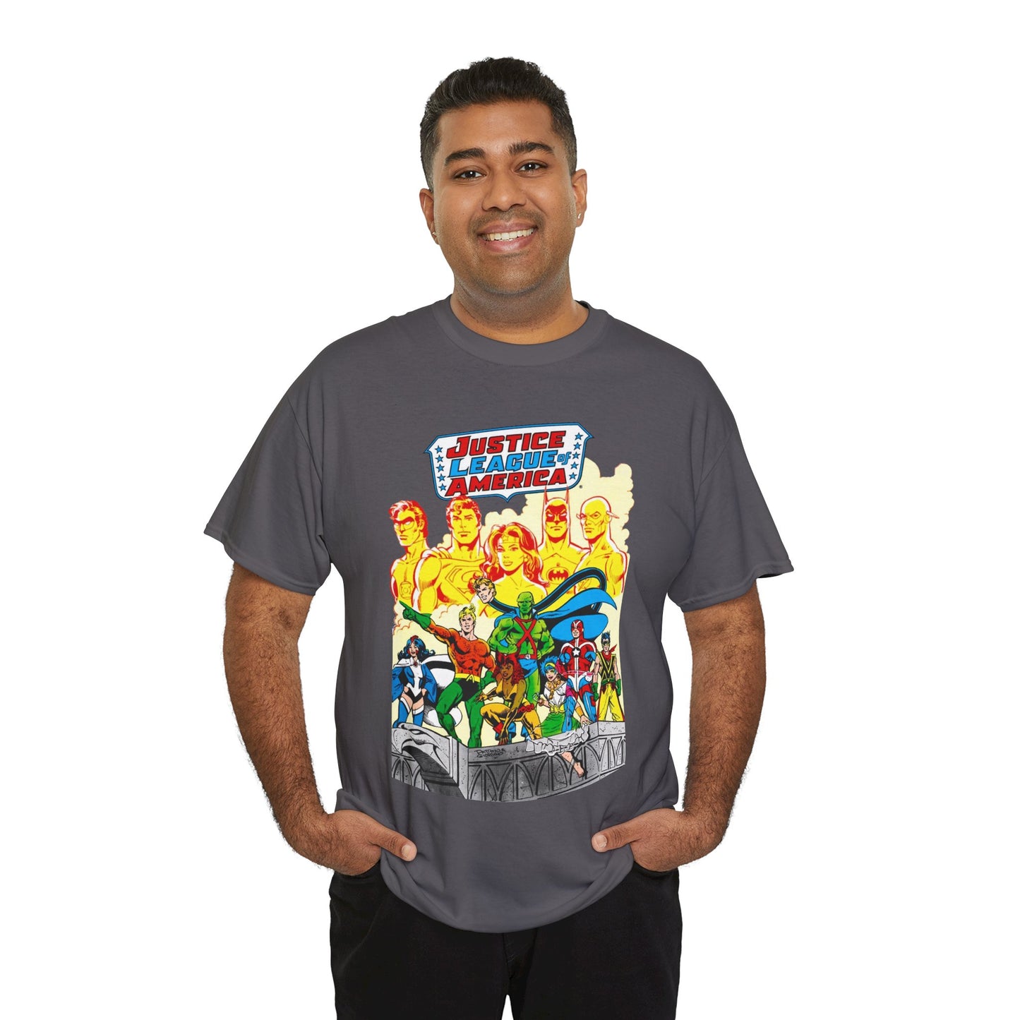 Justice League Detroit T-Shirt - Aquaman, Elongated Man, Zatanna, Vixen, Steel, Martian Manhunter, Vibe, Gypsy