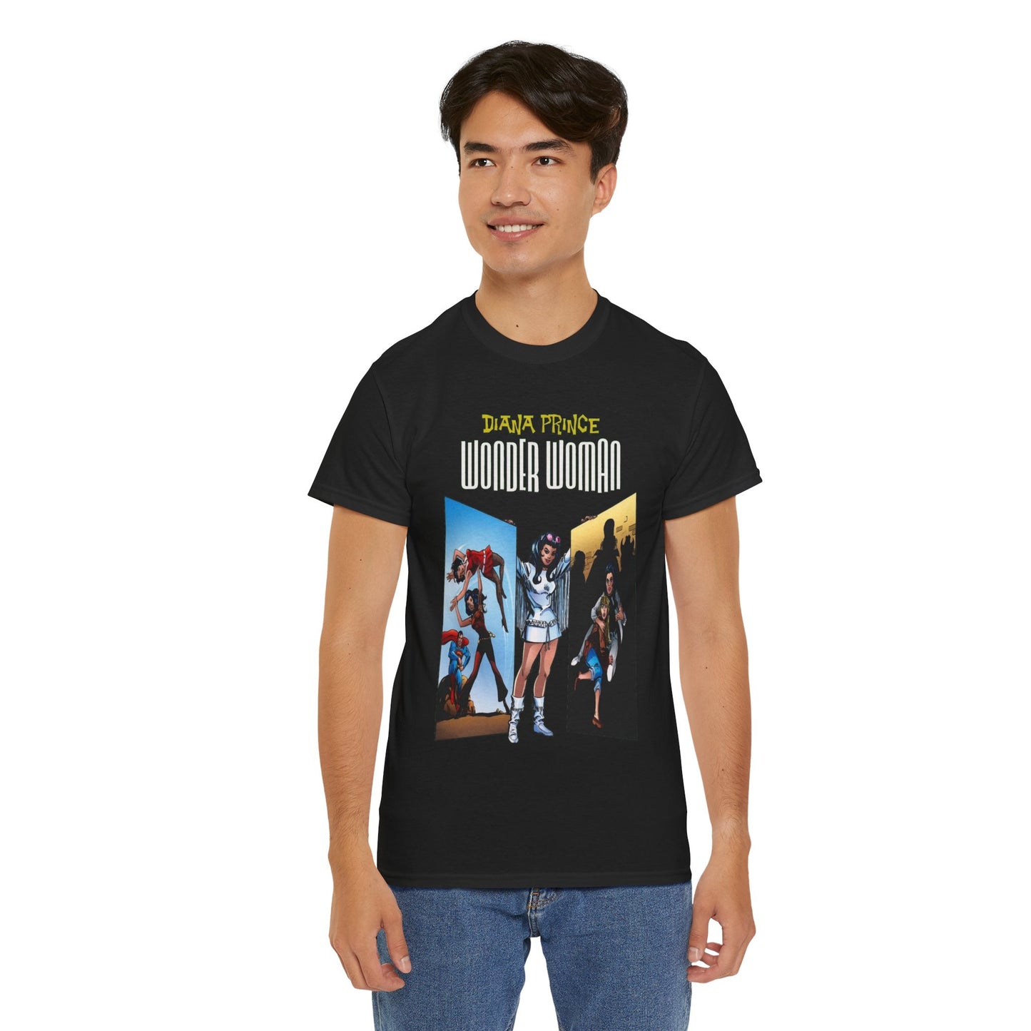 Diana Prince Wonder Woman  T-Shirt - 1970s White Suit Years - Bronze Age DC Comics
