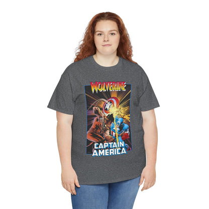 Wolverine Vs Captain America T-Shirt - Mike Zeck Classic Art - Marvel Comics