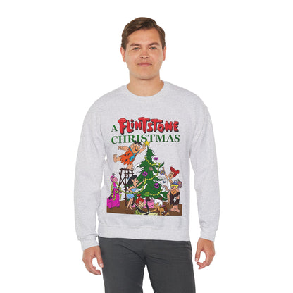 Flintstones Christmas Heavy Blend Crewneck Sweatshirt - Fred, Wilma, Barney, Betty