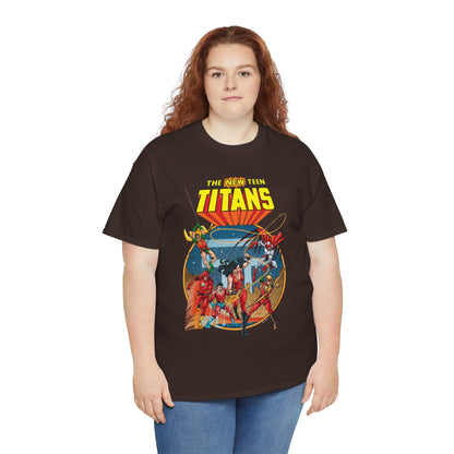 New Teen Titans T-Shirt - George Perez Art - Wonder Girl, Flash, Robin, Speedy, Aqualad, Hawk - DC Comics