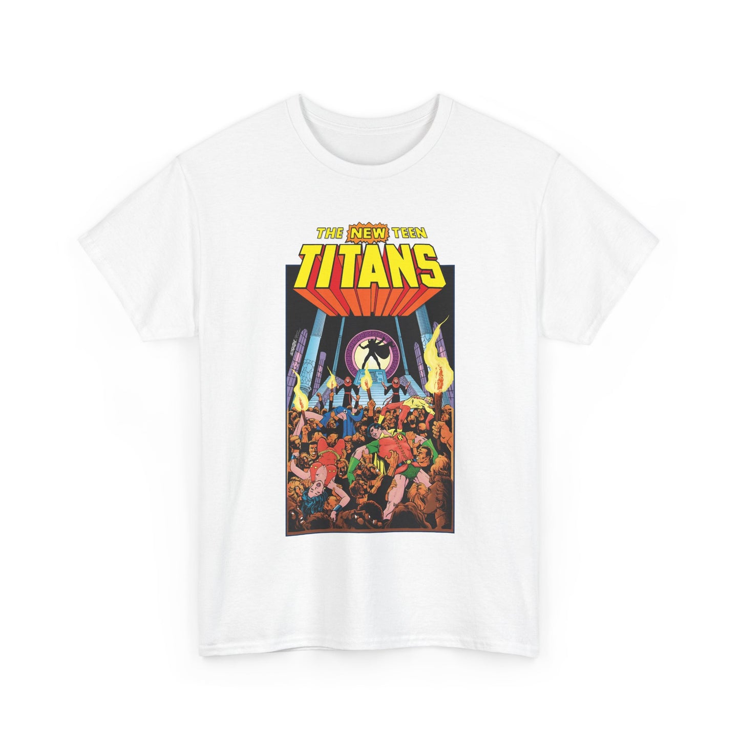 New Teen Titans T-Shirt - George Perez Art - #22 Cover - Wonder Girl, Robin, Raven, Kid Flash - Brother Blood Story - DC Comics