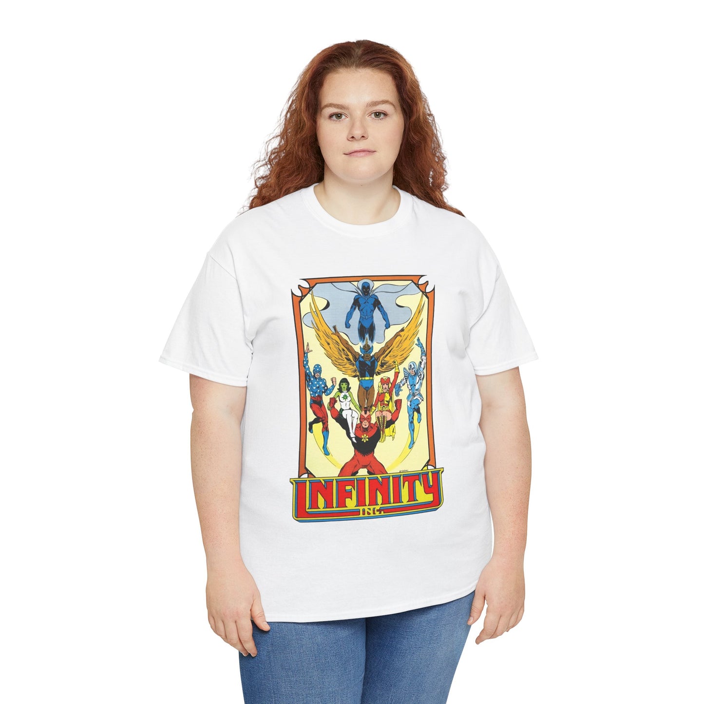 Infinity Inc Shirt - Todd McFarlane Art - Jade, Obsidian, Fury, Northwind, Nuklon, Silver Scarab, Star-Spangled Kid - JSA Successors - DC Comics