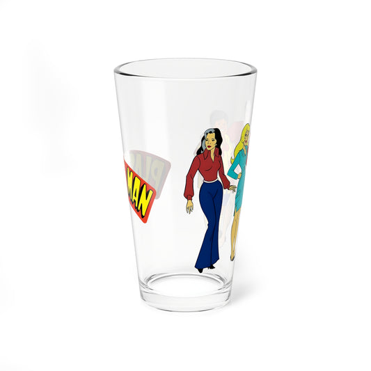 Plastic Man Pint Glass, 16oz - Saturday Morning Cartoon 1970s - Penny, Hula-Hula