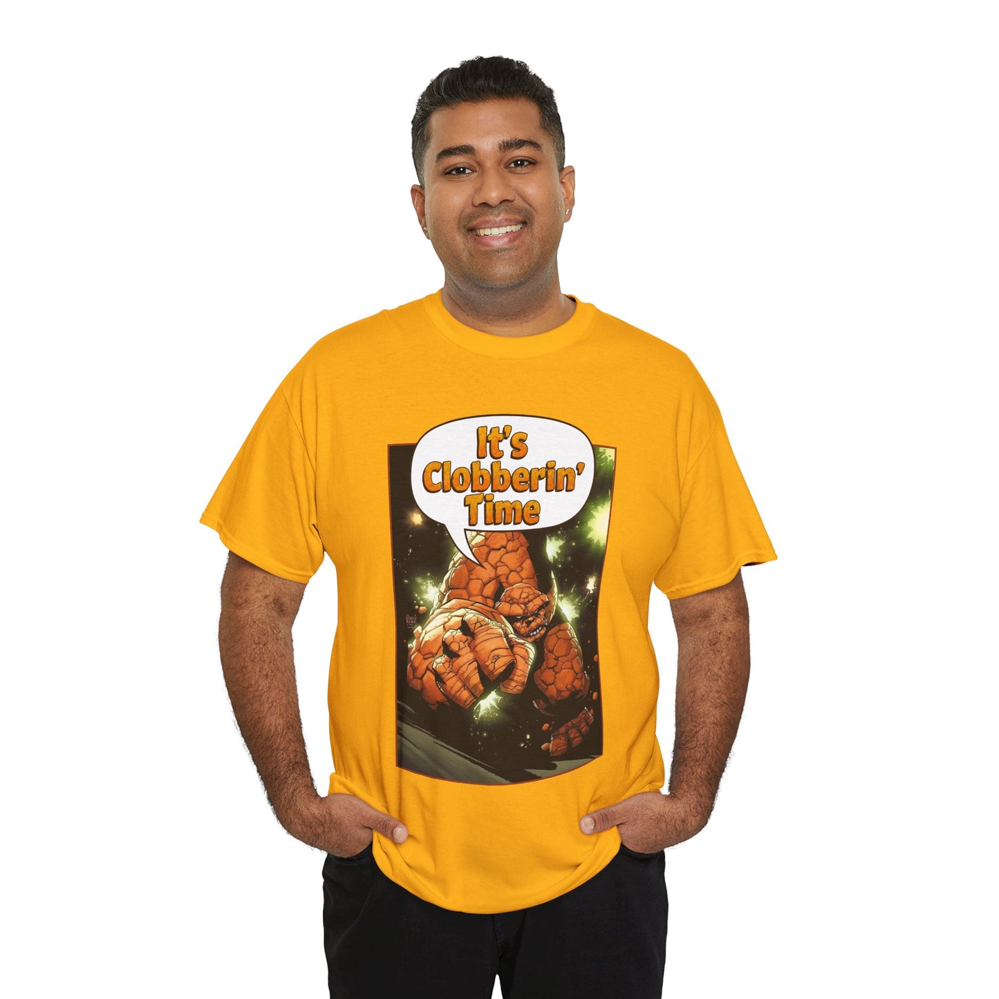 The Thing Shirt - Adam Kubert Art - It's Clobberin' Time - Fantastic Four Member - Marvel Comics