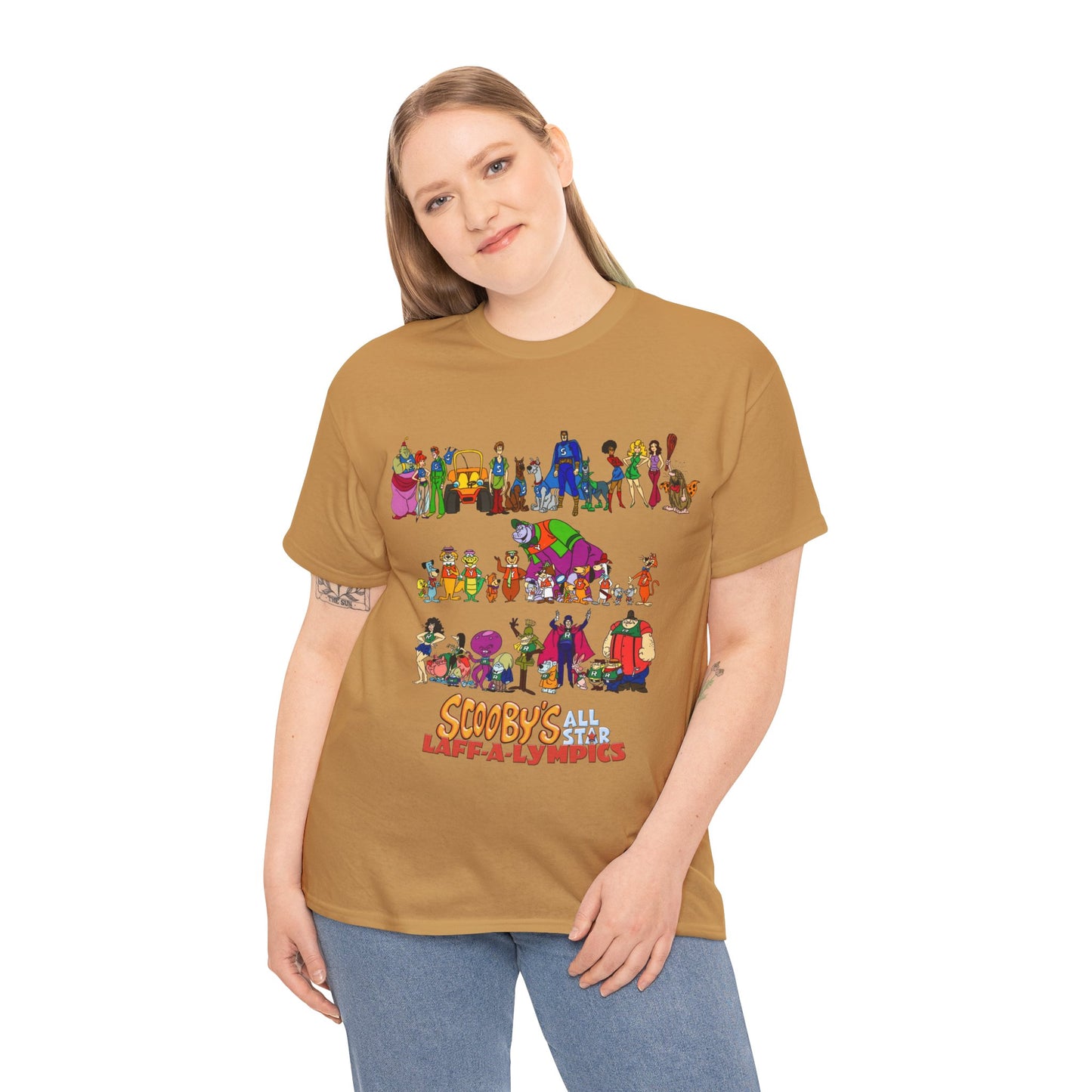 Scooby's All-Star Laff-A-Lympics T-Shirt - Hanna-Barbera Cartoon - Speed Buggy, Yogi Bear, Grape Ape, Scooby Dum, Shaggy, Wally Gator