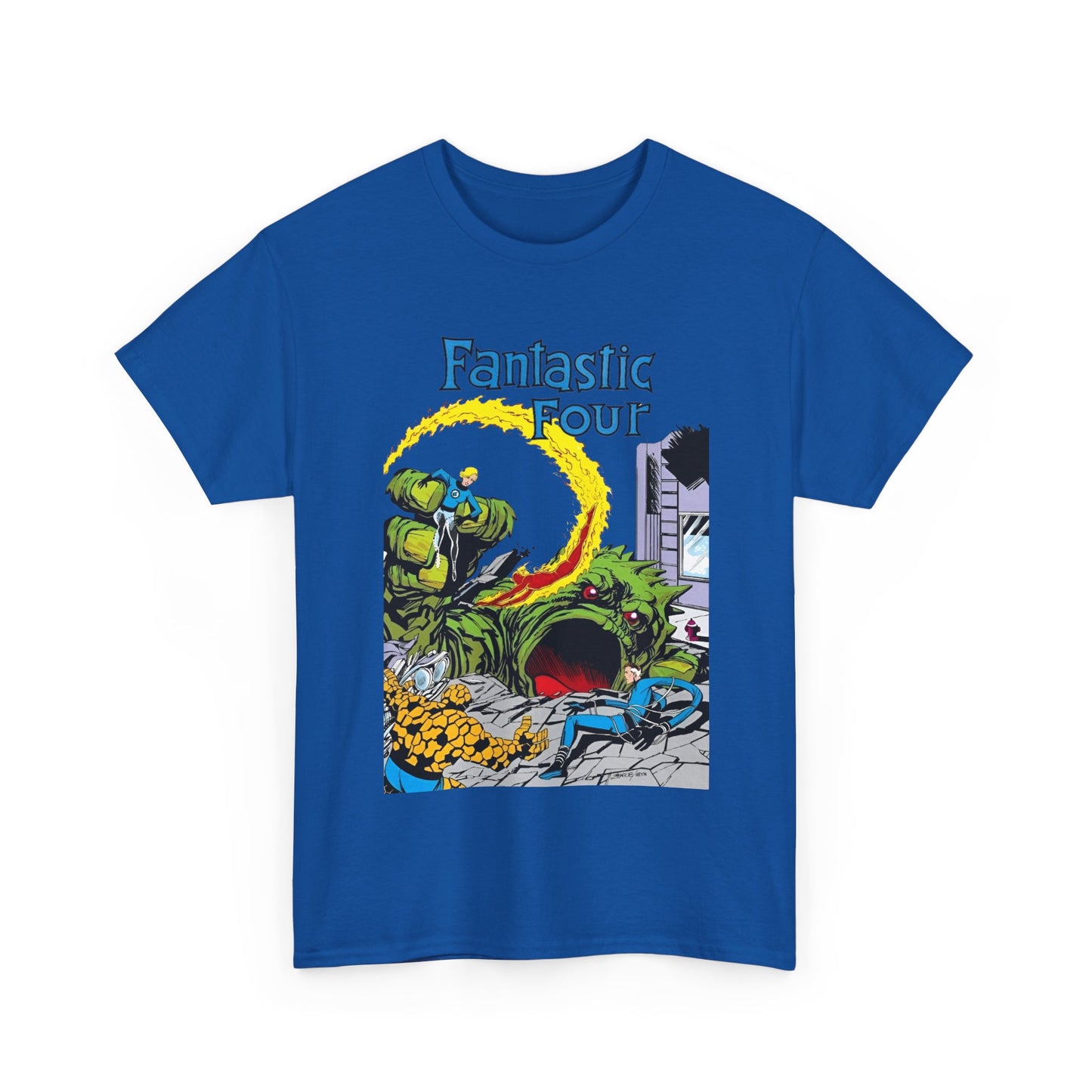 Fantastic Four T-Shirt - John Byrne Art - Cover to Issue #1 - Reed Richards, Invisible Woman, Human Torch, The Thing - Marvel Comics