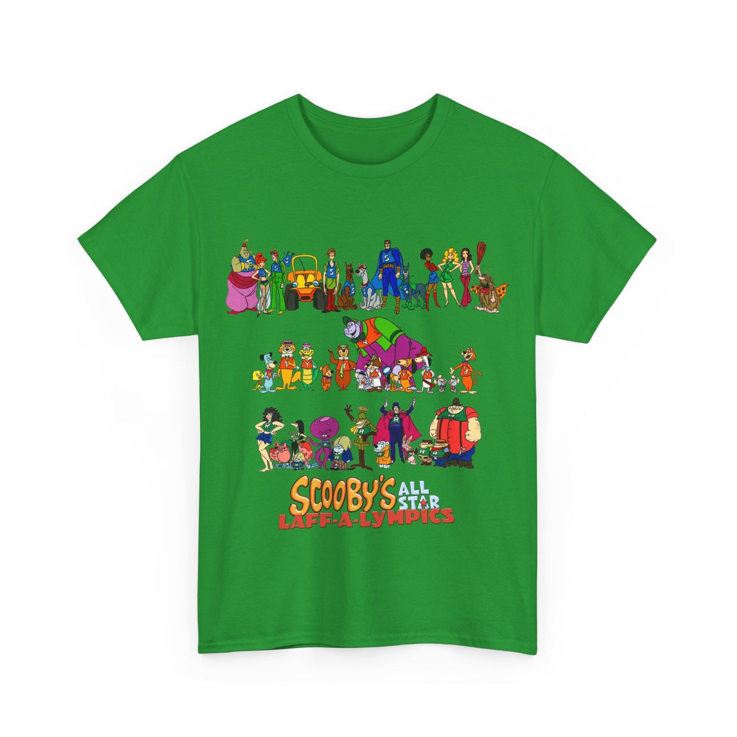 Scooby's All-Star Laff-A-Lympics T-Shirt - Hanna-Barbera Cartoon - Speed Buggy, Yogi Bear, Grape Ape, Scooby Dum, Shaggy, Wally Gator