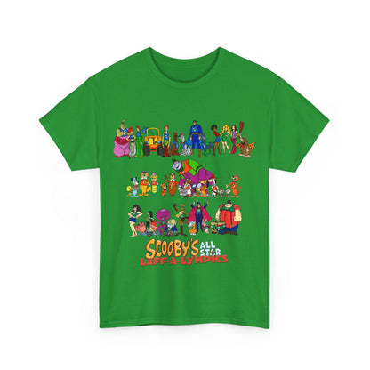Scooby's All-Star Laff-A-Lympics T-Shirt - Hanna-Barbera Cartoon - Speed Buggy, Yogi Bear, Grape Ape, Scooby Dum, Shaggy, Wally Gator