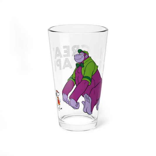 The Great Grape Ape Pint Glass, 16oz - With Beegle Beagle - Hanna-Barbera 1970s Saturday Morning Cartoon