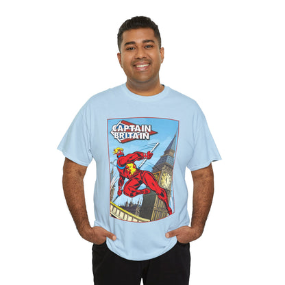 Captain Britain T-Shirt - Ron Wilson Art - Brian Braddock - Marvel UK Series - Chris Claremont Stories - Marvel Comics