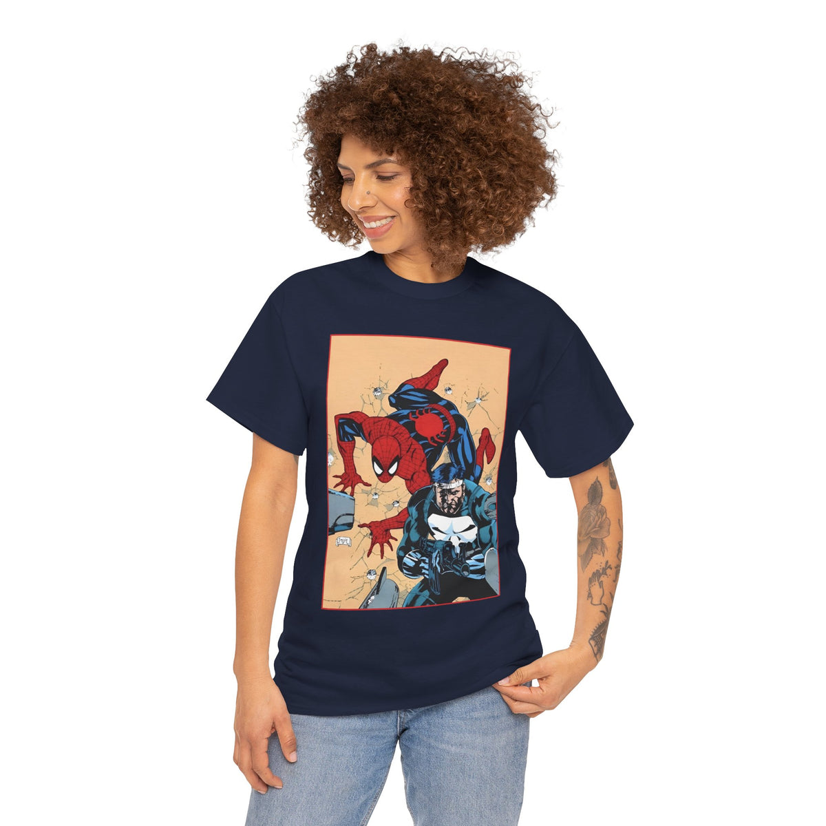 Spider-Man & Punisher T-Shirt - Jim Lee Art - Marvel Comics