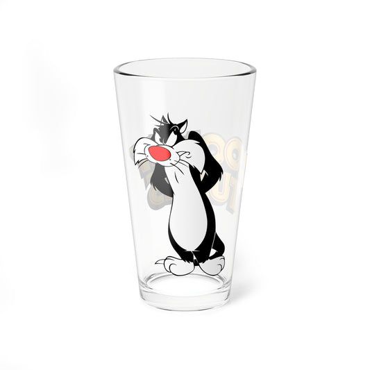 Sylvester J. Pussycat Sr. Pint Glass, 16oz - Looney Tunes - Merrie Melodies - Beloved Cartoon Icon - Sufferin' Succotash!