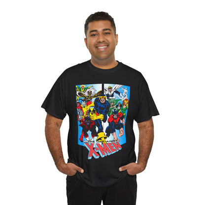 Uncanny X-Men T-Shirt - Classic Dave Cockrum Art - Popular Marvel Comics Series - Wolverine, Storm, Cyclops, Nightcrawler, Jean Grey, Iceman, Banshee, Beast