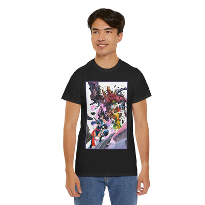 Rogue & Psylocke T-Shirt - Ripping Apart a Sentinel - X-Men Mutants - Marvel Comics
