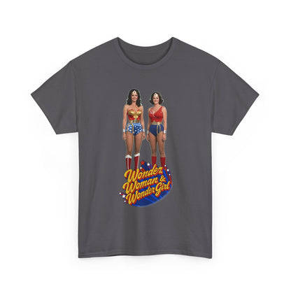 Wonder Woman & Wonder Girl T-Shirt - Lynda Carter Retro 1970s TV Show - DC Comics