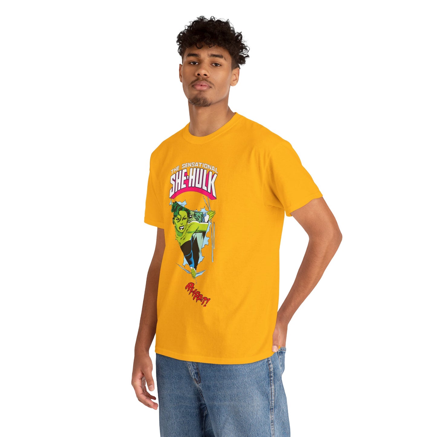Sensational She-Hulk T-Shirt - John Byrne Art - Marvel Comics - Jennifer Walters - Ripping Through the Shirt - Fourth Wall