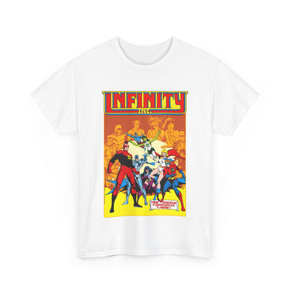 Infinity, Inc T-Shirt - Jerry Ordway Art - Silver Scarab, Huntress, Power Girl, Star-Spangled Kid, Fury, Jade - DC Comics - 1980s JSA Spin-Off Series