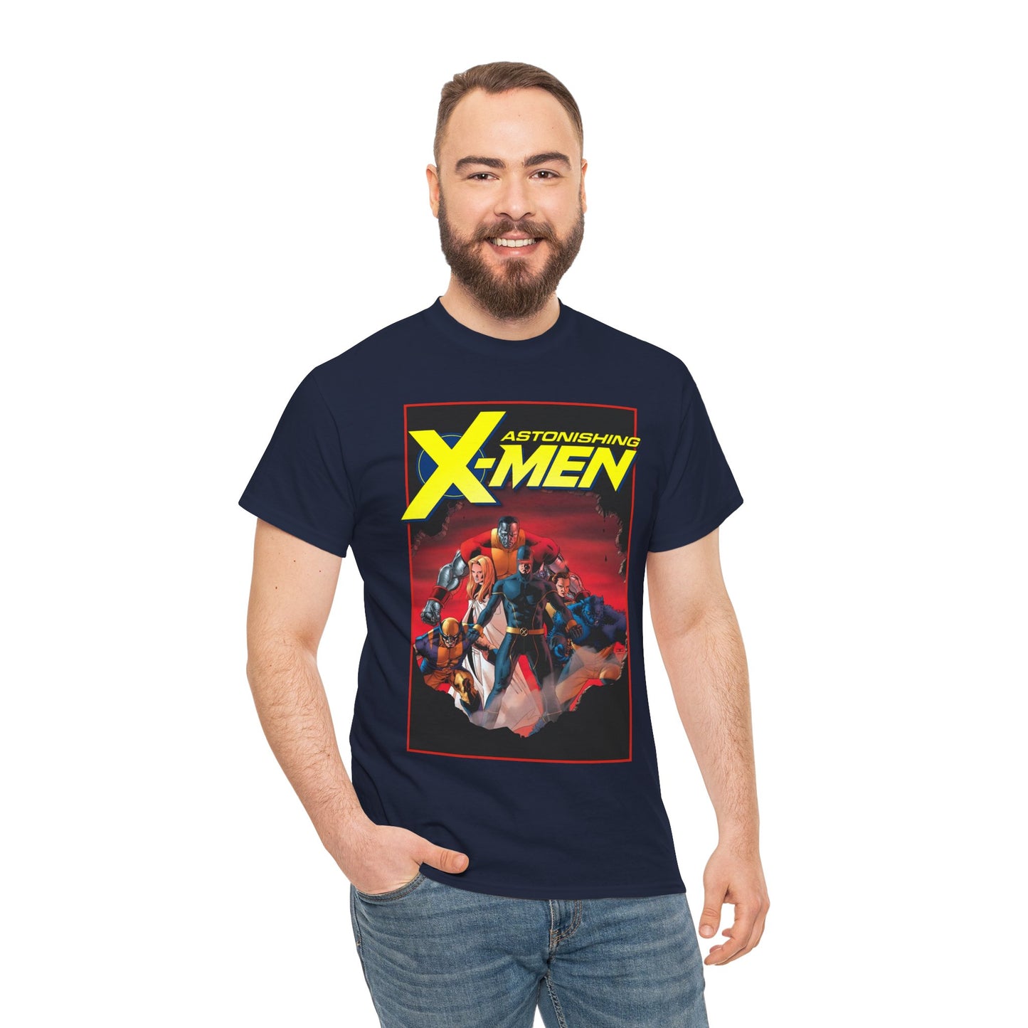 Astonishing X-Men T-Shirt - John Cassady Art - Cyclops, Beast, Wolverine, Colossus, Emma Frost - Marvel Comics
