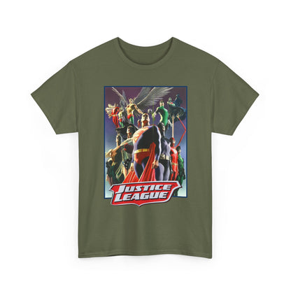 Justice League T-Shirt - Alex Ross Art - Superman, Wonder Woman, Black Canary, Hawkman, Flash, Aquaman, Atom - DC Comics