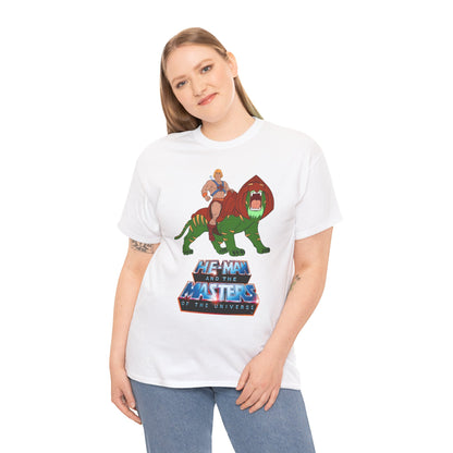 He-Man & Battle Cat T-Shirt - Filmation Art - Masters of the Universe, MOTU - Exciting New 2026 Movie - Nicholas Galitzine